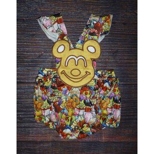 Boutique Baby Girls Mickey Mouse Disneyland Snacks Bubble Romper Jumpsuit
